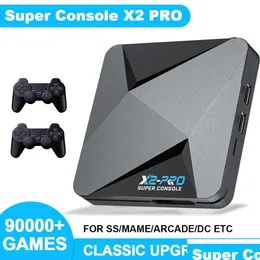 게임 컨트롤러 조이스틱 S Kinhank 레트로 비디오 콘솔 Super X2 Pro가있는 90000 게임 PS1/DC/MAME/SS GamePad Kid Gift Box DRO DHNCL