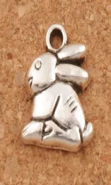 Bunny Tavşan Paskalya Takımları Sergililer 100 PCSlot Antik Gümüş 132x143mm Takı DIY L498 Moda Takı ZHL24761954995