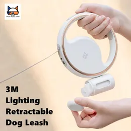 Köpek tasması flaş ışığı ve çöp naylon halat ile ilgili alti-kayma sapı ayarlanabilir yuvarlak stil PET tasması 240125