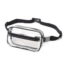 Midjepåsar transparent fanny pack grossist gränsöverskridande pvc anti-slask utomhus crossbody väska strandnät kändis ins axel