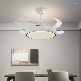 Lampade a sospensione Ventilatori silenziosi con telecomando Lampada moderna semplice Camera da letto LED a risparmio energetico Lampadario a soffitto invisibile forte con ventilatore