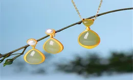 Hetian Necklace Female Water Drop Clavicle Chain 2021 Elders9189035 용 Sterling Silver Jade Pendant Mother 모델