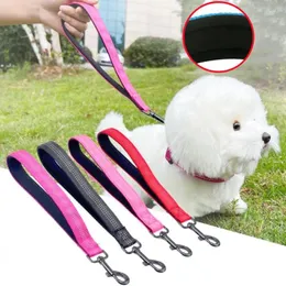 Dog Collars Short Leash Reflective Dogs Comfortable Handle Chain 30cm Leashes For Large Walking Nylon Pet