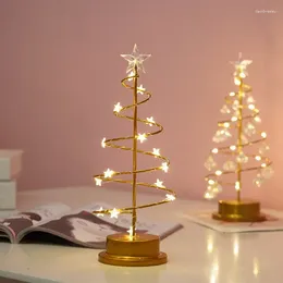 Lampade da tavolo LED Star Light Crystal Diamond Lampada per albero di Natale Decorazione Notte Scrivania Spirale