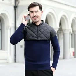 Autumn Winter Shoulder Pad Puffer Vest Men Warm Lightweight Short Weskit Man Black Padded Waistcoat Puff Quilted Vests 240125