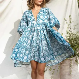Casual Dresses Fashion Crushed Tied Rope Loose Beach Style Vacation Swing Short Dress For Weddings As A Guest Formal Robe Femmes