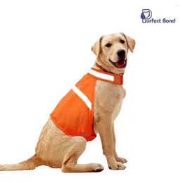 Gilet riflettente per abbigliamento per cani da caccia Giacca morbida regolabile di sicurezza arancione brillante per esterni