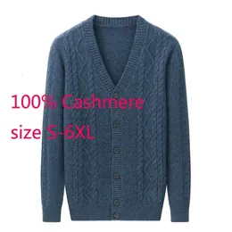Arrival High Quality Autumn Winter V-neck Computer Knitted Cardigan Men Large Jacquard Coat Cashmere Sweater Plus Size S-6XL240127