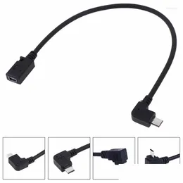 Computer Cables Connectors S Micro USB 2.0 5pin Male to Mini Female Extension Connector Long Plug 90 grader neråt höger vänster vinklad OT1HF
