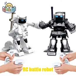 RC Robot Battle Boxing Toy Telecomando 24G Umanoide Combattimento con due joystick Giocattoli per bambini 240131