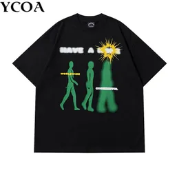 Oversize Y2k Clothes Men Funny Cotton T Shirts Vintage O Neck Harajuku Gothic Fashion Portrait Pattern Short Sleeve Streetwear 240124