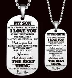 NPKDS To My Son Unique Designer Mens Military Army Style Stainless Steel Dog s Chain Mens Pendant Necklace Accessories2277949