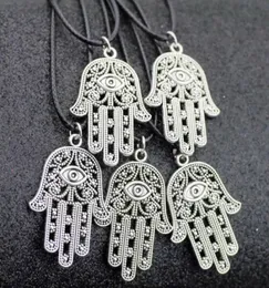 Schmuck Ganze Lots 50 stücke Vintage Glück Legierung Fatima hand Hamsa Anhänger Charme Amulett Bösen blick Halsketten Geschenk für männer frauen HJ2810962