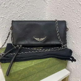 Heiße Mode-Designer-Frau-Tasche für Frauen Zadig Voltaire Umhängetasche Vintage-Niet-Handtaschen-Geldbeutel-Originalverpackung Echtes Leder-Umhängekette mit hoher Gra