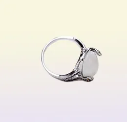 925 Silver Silver Simple Opal Ladies Retro Punk Ring Fit Cubic Anniversary Jewelry for Women Christmas Gift4385287