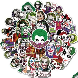 ملصقات السيارات 50pcs/مجموعة مختلطة فيلم The Joker Cartoon Motor Motor Travel Lage Guitar Guitar Fridge Pvc PVC Pvc Toy Toy Dr Dr Dhklm