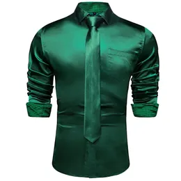 Camicie a maniche lunghe scozzesi verdi con colori contrastanti per uomo Camicia da smoking in raso elasticizzato di design Uomo Camicette per abbigliamento 240125