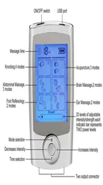 Digitales 16-Modi-tragbares Elektroimpuls-TENS-EMS-Massagegerät, LCD-Bildschirm, 16 Therapiemodi, Massagegerät mit zwei Ausgängen281m4933931