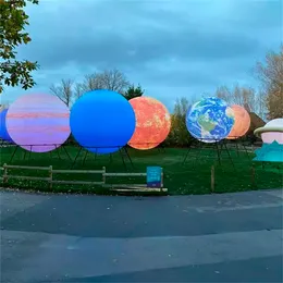 wholesale wholesale LED Giant Inflatable Planet Balloons Solar System Balls Earth Moon Ball Jupiter Neptune Venus For Party Decoration