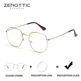 ZENOTTIC Rezept Progressive Brille Quadratischen rahmen Männer Optische Myopie Anti Blau Licht Brillen Pochrome Brillen 240131