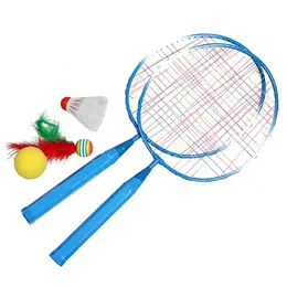 Sıradan oyun oyunları spor badminton raket ile shuttlecock profesyonel badminton raket çocuklar için set çocuklar 240122