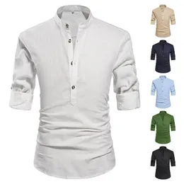 Camisas casuais masculinas cor sólida pescoço camisa de manga curta e body minimalista masculino botão manga ajuste