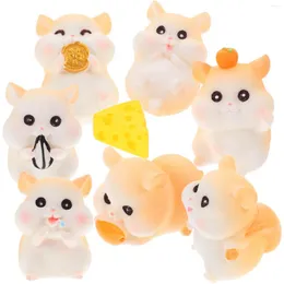 Garden Decorations Hamster Ornaments Mini Figurines Miniature Realistic Office Decor Small Animals Cute Resin