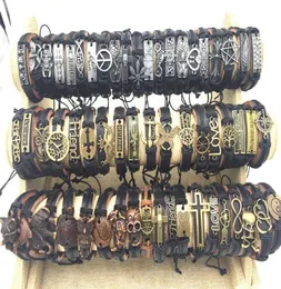 Whole Bulk Lots 50pcspack Mix Styles Metal Leather Cuff Bracelets For Men039s Women039s Jewelry Party Gifts Bracelets4808167