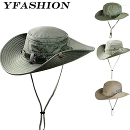 Berets Sun Hat For Men Women UV Protection Sunscreen Foldable Wide Brim Bucket Outdoor Beach Garden Fishing Camping Hiking