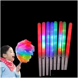 Outros suprimentos de festa de evento 100pcs luzes decorações de Natal LED acender algodão doce cones colorf brilhante marshmallow sticks imper otn6l