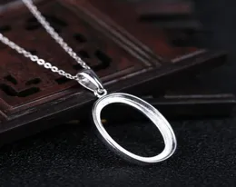 Silver Silver 925 Sterling Silver Lendant Semi Mount Pendant لـ 14 × 20 مم كابوتشون كابوت العقيق العقيق