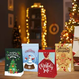 Geschenkpapier, dicke Papiertüte, Verpackung für Geschenke, wiederverwendbare Weihnachtstüten, festlicher Weihnachtsmann, Schneemann, Baummuster, Leckereien, Süßigkeiten