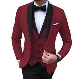 Vestidos de festa JacketPantsVest Moda Ternos para Homens Slim Fit Casual Masculino Blazer Formal Ocasião Homme Traje 240119