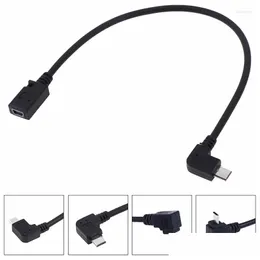 Cavi per computer Connettori S Micro USB 2.0 5 pin maschio a mini femmina connettore di estensione spina lunga 90 gradi verso il basso verso l'alto a destra sinistra ad angolo Ot4Lp