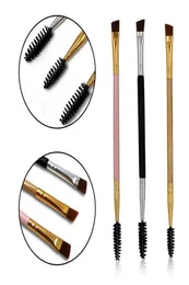 2020 Ny ögonbrynborste Dual trähandtag Eyebrow Brush Private Label och Spoolie7395804