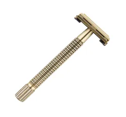 1Razor 10 Blades WEISHI 115 cm Long Handle Mens Shaving Classic Safety Razor Bronze Chrome Copper Double Edge Razors2631374