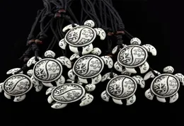 Jewelry Whole 12PCSLOT Tribal Totem Faux Bone Resin Carved frog sun Sea Turtle Pendant Necklace Tortoise Amulet Talisman Gift9013622