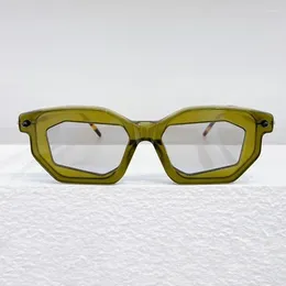 Güneş Gözlüğü 2024 Kub Asetat Maske P14 Düzensiz UV400 Erkekler Şık Almanya Marka Gözlükleri Kadın Oval Gözlük