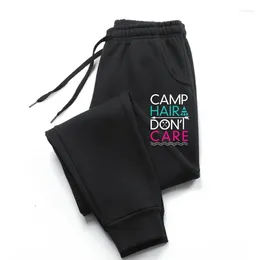Herrenhosen „Camp Hair Don't Care“-Jogginghose, lustiges Camping für Herren, Gutscheine für Herren, Preppy-Style-Hose aus Baumwolle, C