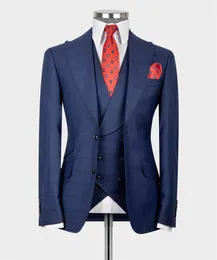 Classic Blue Wedding Wedding Groom Formale Groom Suit Slip Fit 3ps Blazer Giving Pants Business Wear Party Party Mash Mash Suit 240125