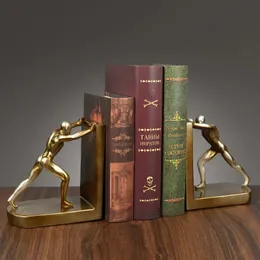 European Style Creative Bookends Home Decoration Crafts Desk Bookhelf Bookcase Ornaments People Book Push Figures Miniatures 240129