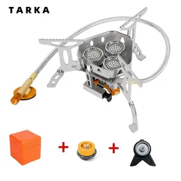 Tarka 3 Heads Gas Spise Tourist Camping Burners Folding Backpacking Furnace 5800W Outdoor vandring Picknick BBQ Matlagningsutrustning 240118