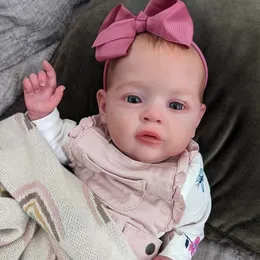 NPK 55 cm Przyjazd Reborn Baby Doll Mary Ann już pomalowana na skórę 3D z wieloma szczegółami żył ręcznie odrodzona 240131