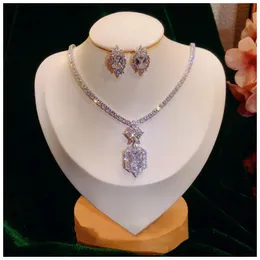 Jewelry Sets For Women S925 Sterling Cubic Zirconia Stud Earrings Necklaces Pendants Bridal Wedding Set Fine Jewellery 240130