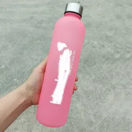 Su Şişeleri Varış 6 Şeker Gradyan Renk Outlet Toptan Pirce 1000ml Beslenme Logosu Pilp Taşınabilir Plastik Şişe