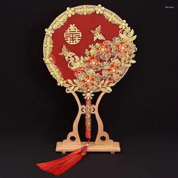 Wedding Flowers Antique Round Fan Bride Chinese Hand Held Bouquet