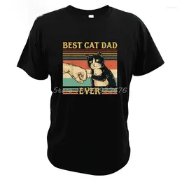 Camiseta masculina gato pai sempre pata punho colisão ajuste camiseta vintage retro presente masculino camisa premium algodão t streetwear harajuku