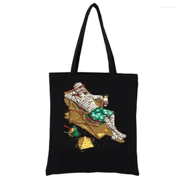 Borse per la spesa Mummy On Vacation Borsa stampata Tote bag divertente Shopper Tote casual Borse da donna Borsa da donna alla moda Eco