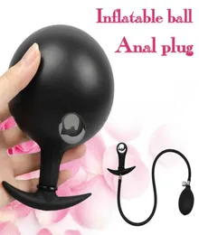 Massagem inflável butt plug anal bolas sextoy construído em contas de metal buttplug vaginal dilatador anal bomba brinquedos sexuais para adultos gay men6093362