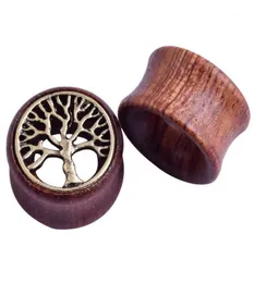 Orecchini a bottone in legno per piercing all'orecchio Plug Tunnel Punk Opale Calibri in metallo Barella Gioielli per il corpo Espansore Orecchino Regalo di moda Donna Uomo17063098